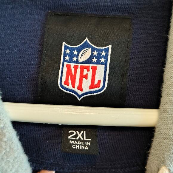 Dallas Cowboys Men 2XL Blue Gray Stripe Zip Front Hoodie Jacket NFL Game Day - Picture 3 of 8
